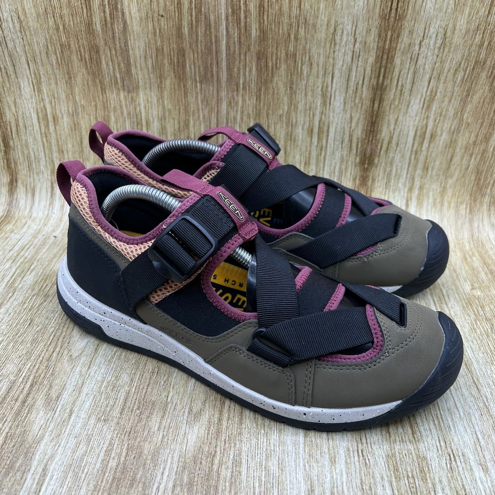 KEEN Zerraport Trail Sandal Men's 10.5 Olive Black Burgundy Buckle Strap 1026096